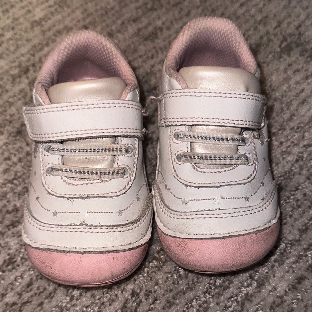 Stride Rite Pink and White Baby Walkers